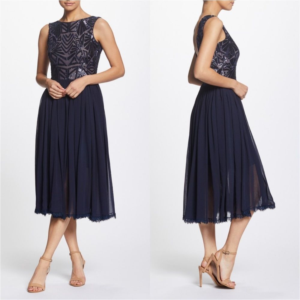 Cathy Art Deco Chiffon Midi - Picture 2 of 8